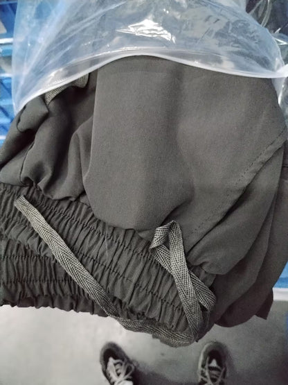 Trousers Full Length Pants for Men Solid 2025 Casual Multiple Pockets Outdoor Straight Type Fitness Pants Cargo Pants Trousers Gray