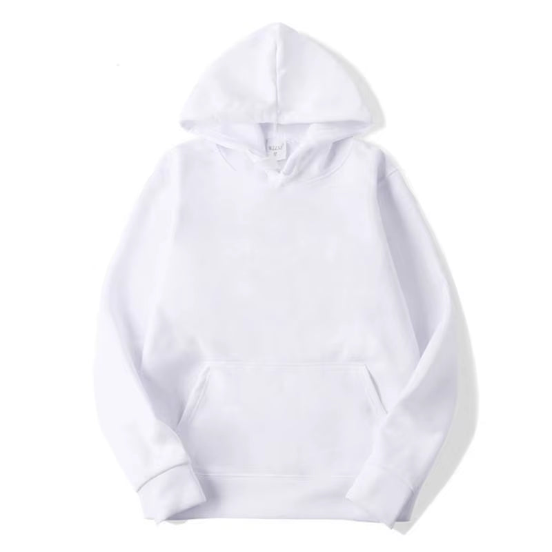 Blank Fleece Pullover Hoodie Men Fashion Hooded Sweatshirt Unisex Black White Hoodies for Men Sudaderas Para Hombres Polerones